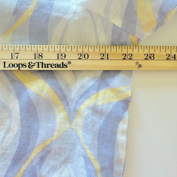 JM Collection Multicolor Linen Button 34 Sleeve Summer Comfy Artsy Shirt Top 14 - Picture 4 of 9